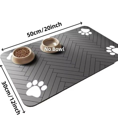 Pet Feeding Mat-Absorbent Pet Placemat for Food and Water Bowl, with Waterproof - Picture 6 of 18