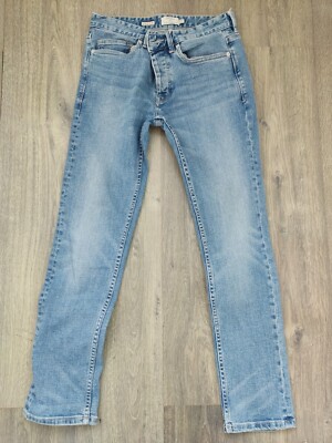 Topman Men's Jeans Trousers Stretch Blue Size W 30''S Slim 98% Cotton Vgc