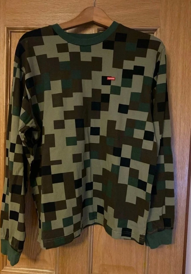 FW20 Supreme Petit Boite L/S T Shirt Digi Camouflage Haut TAILLE S T Shirt