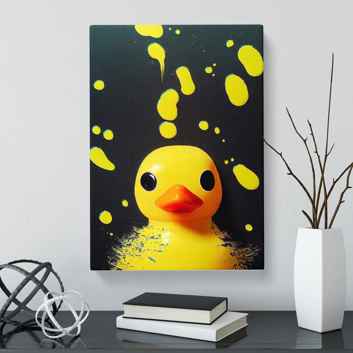 Rubber Duck Paint Splatter Canvas Wall Art Print Framed Picture Dining Room eBay