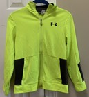 Under Armour Lime Yellow And Gray Full Zip Warmup Jacket; Pockets, Youth Medium  — photo 1