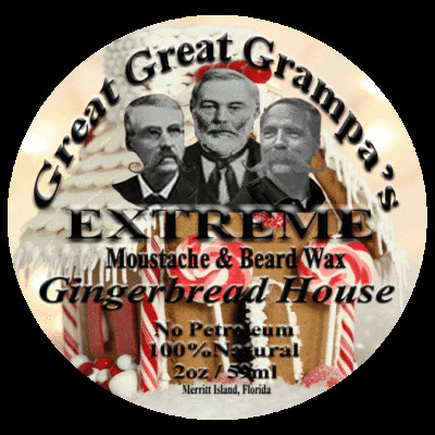 WHITE - Moustache & Beard Wax - GINGERBREAD SCENT - Mild, Medium or Extreme Hold