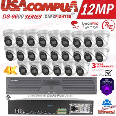 HIKVISION 32CH 12MP CCTV SECURITY SYSTEM 8MP POE TURRET W/HARD DISK DEEPINMIND