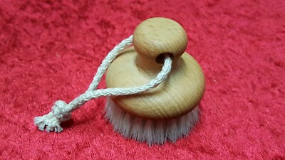  Gesichtsbürste Rosshaar / Buche Massagebürste Trockenmassage Peelingbürste 