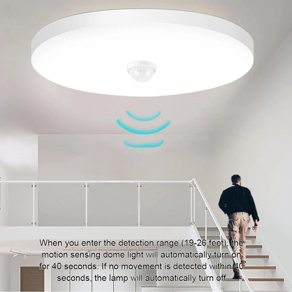 LED Ceiling Light PIR Motion Sensor Light Bathroom Kitchen Living Room Wall Lamp - Image 4 of 4