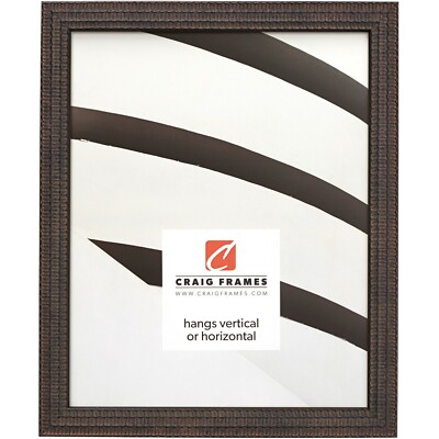 Craig Frames Farnsworth, 0.75'' Contemporary Antique Black Wood Picture Frame