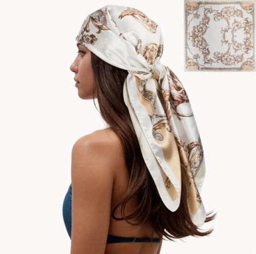 New Large Women’s Imitation Silk Scarves / Scarf Designer Print Head 119 Options - Picture 156 of 229