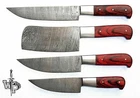 WP-Knives Custom Handmade Damascus Steel Splendid Kitchen Set Knives Lots of 4