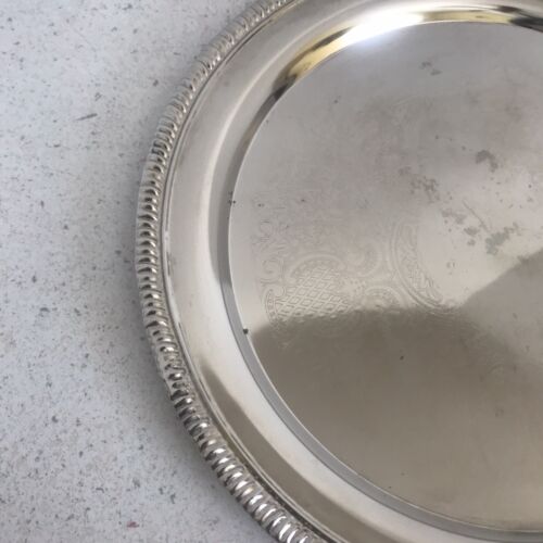 Decorative Silver Tone Steel Round Metal Plate 9.5” - Picture 4 of 9