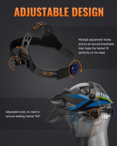Industrie-Schweißhelm mit Solar Sensor + Delay-Einstellung Öl/Gas/Mil - Bild 5 von 8