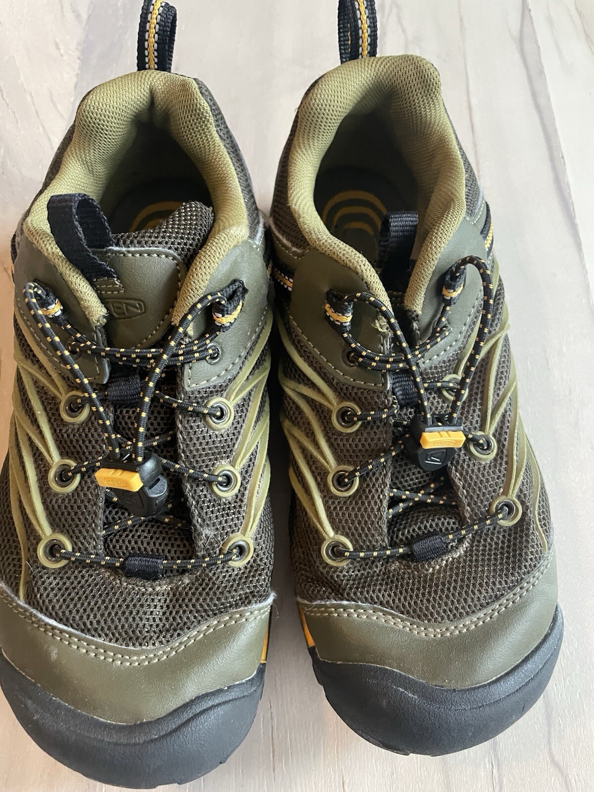 Scarpe da trekking KEEN bambini CHANDLER CNX elastici in pizzo verde giallo giovanile taglia 4