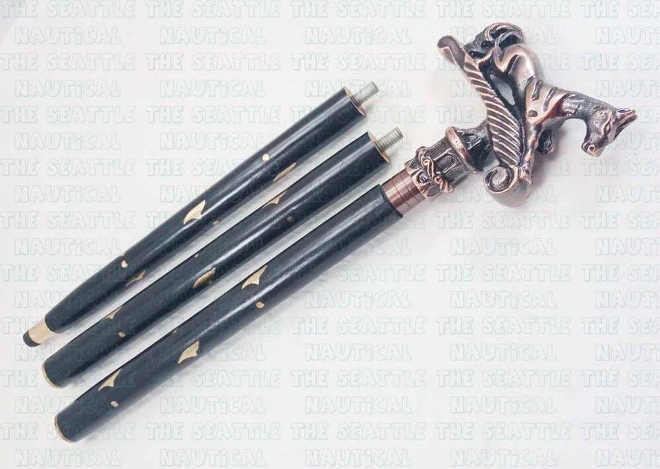 New Designer Victorian Handle Wooden Vintage Walking Cane Antique Style Stick - Image 2 of 4