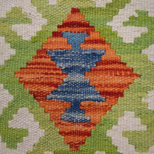Pure Wool Afghan Runner Rug Chobi Vegetable Kilim Strip Style 6.4x2.2 ft - Picture 7 of 8