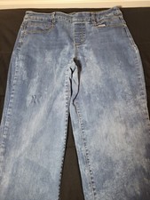 Time And Tru Jegging Jeans Size L 12-14 Blue Stretch Pull On Cropped Women 0302