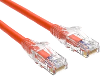 3ft Cat6 Ethernet Patch Cable with Clear Boot, UTP, Pure Bare Copper, Orange
