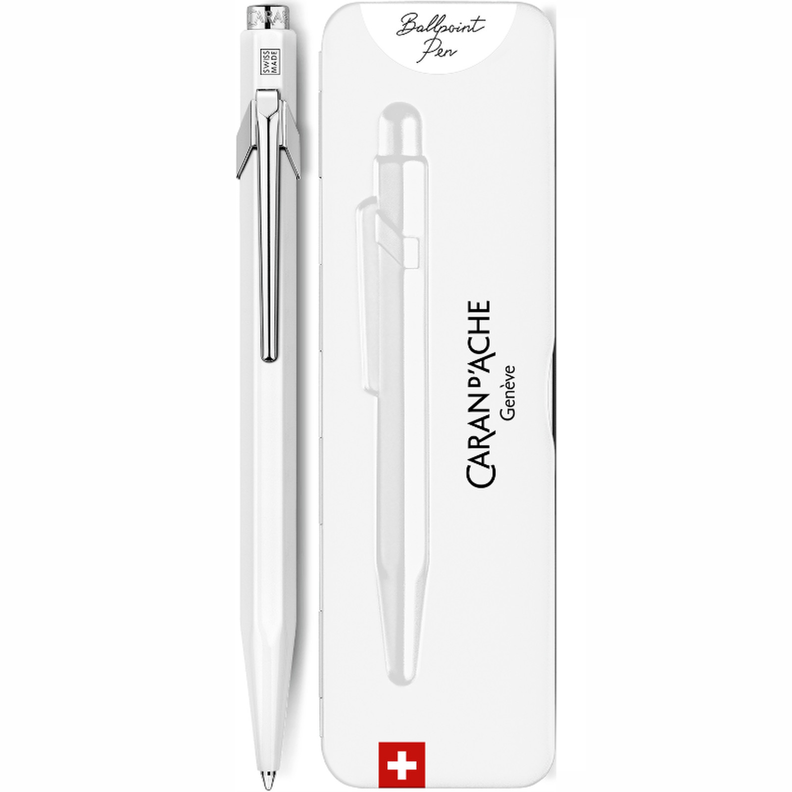 Caran d'Ache 849 Pop Line Ballpoint Pen - White - Blue Ink