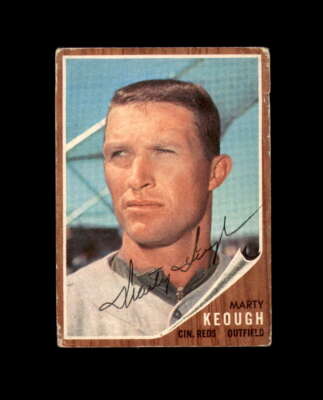 Marty Keough Signed Original 1962 Topps Cincinnati Reds Autograph