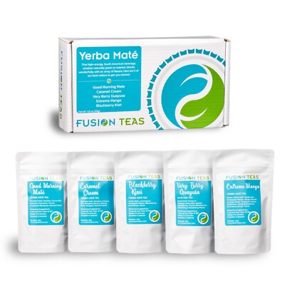 Yerba Mate Sampler - 5 Best Selling Loose Leaf Teas (Makes 40+ Cups) Fusion Teas