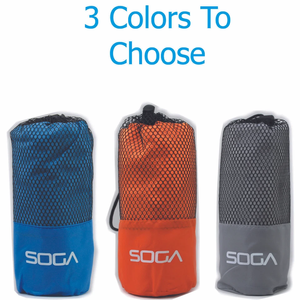 SOGA Microfiber Towel for Swimming Gym Sports Travel Beach Super Fast Drying Towel