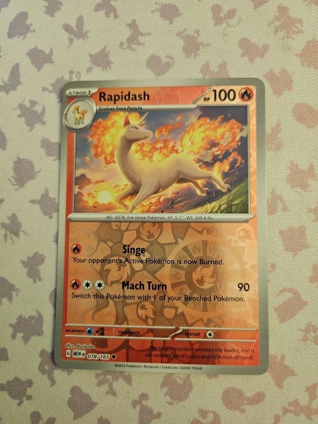 Rapidash 078/165 - Reverse Holo - Pokemon Scarlet & Violet 151 - NM