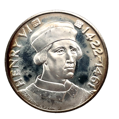 1972 Franklin Mint-Henry VI 1422-1461 .925 Silver Proof Art Medal