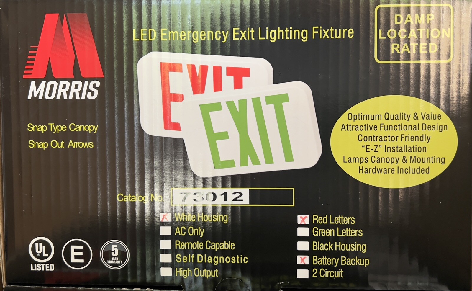 Morris 73012 Master Carton Of 6 Red LED Battery Backup Exit Lights | eBay