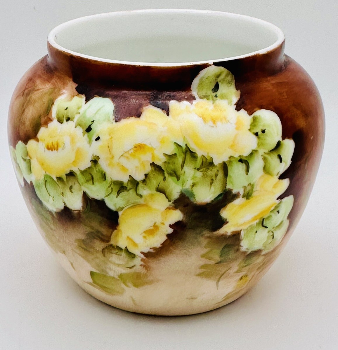 Antique Rosenthal Bavaria Bud Vase Hand Painted Roses Signed Crown R C Swords