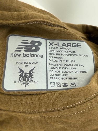 New Balance Dri-Fire Brown Peformance Mens Tee Made USA XL NEW - Picture 3 of 6