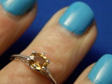 .85ct Oval Yellow Sapphire Filigree Sterling Silver Ring Free Sizing