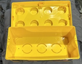 LEGO BRICK STORAGE CONTAINER BIN #10696 Yellow Stackable 2016 Box Only