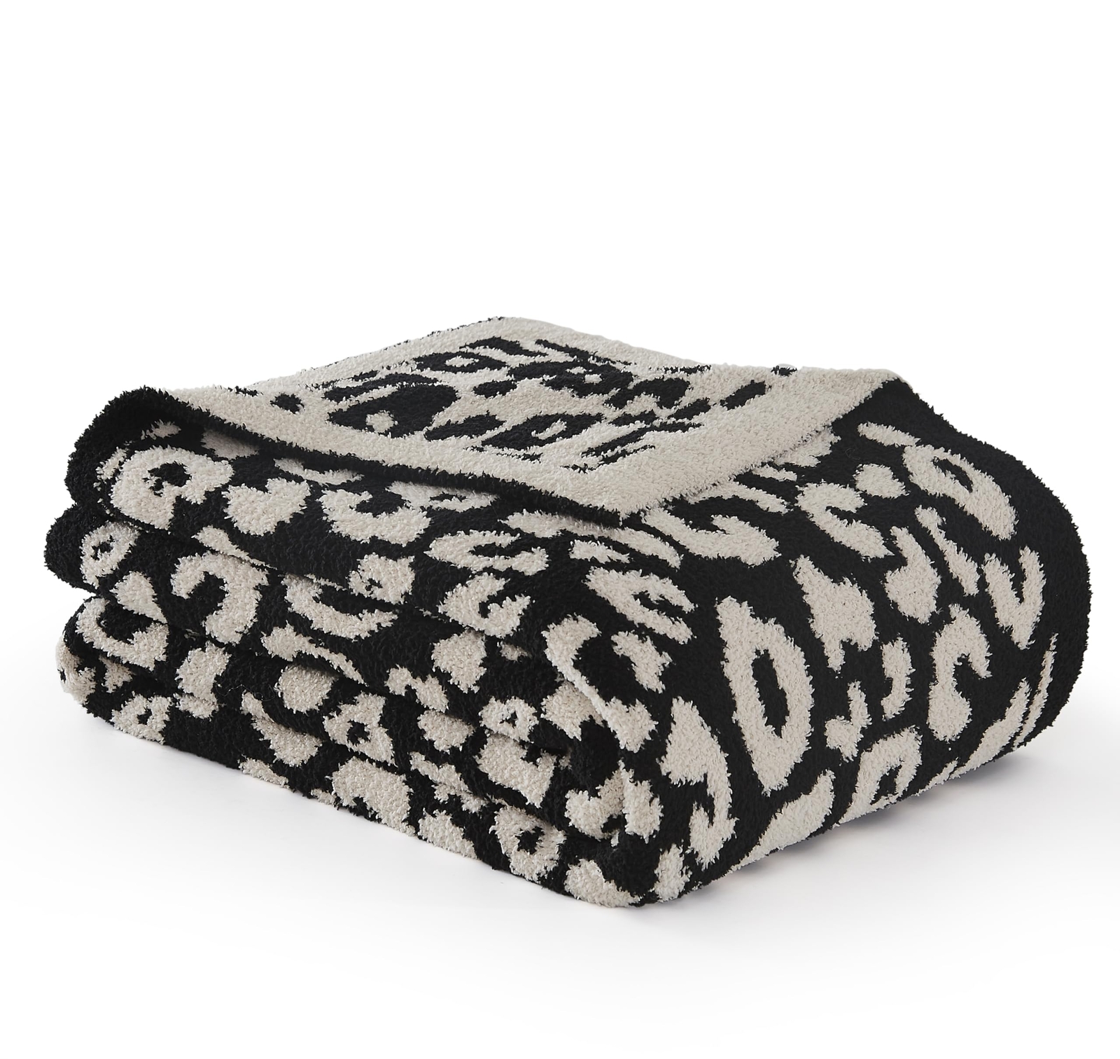 R.SHARE Black Leopard Cheetah Print Throw Blanket 50x70 Inch Reversible, Supe...