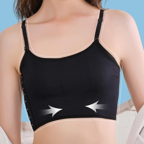 Lady Soft Vest Chest Breast Binder Buckle Spaghetti Strap Tomboy FTM Sports Bra - Picture 6 of 21