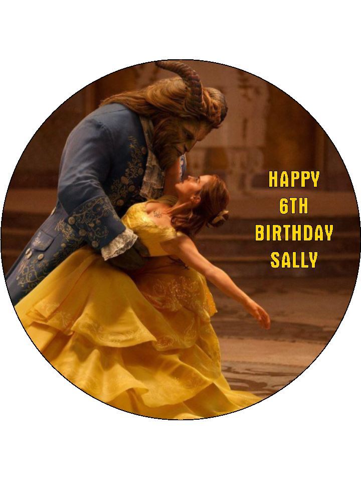 7.5 BEAUTY AND THE BEAST BELLE EDIBLE ICING BIRTHDAY CAKE TOPPER