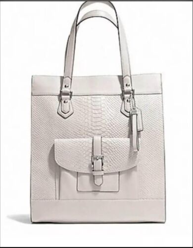 Coach Charlie Embossed Python Leather Large Tote Bag F28723 Limited Edition - Afbeelding 1 van 8