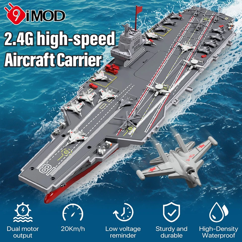 RC Aircraft Carrier Model 2.4G Dual Motor 20Km/h 60M Waterproof Simulation Boat - Image 3 of 4