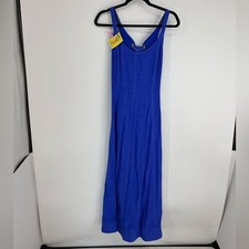 Anthropologie Maeve Maxi Lace Up Blue Lined Dress Size Small
