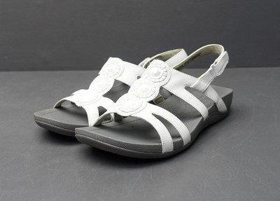 Clarks Pical Serino Women's Sz 9.5 White Leather Strappy Sandal Shoe New