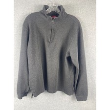 IZOD 1/4 Zip Shirt Men's Size L Gray Pullover Sweater Preppy Golf