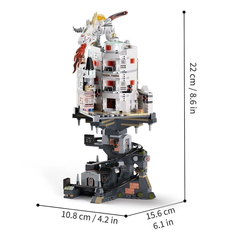 1000Pcs дракон замок строительные блоки вид на улицу стиль идеальный подарок классный винтажный - Изображение 3 из 4