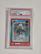 2024 Clearly Donruss Rated Rookie Red 144/149 Jaylen Wright PSA 10 GEM MT Auto