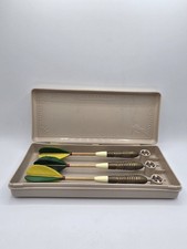Unicorn Ultrapack Darts W/ Case - Green/Yellow Flights- Made In England - 23g