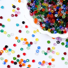 1000PCS Bicone Crystal Beads 4mm Glass Faceted Spacer Beads Bulk for Jewelry Mak