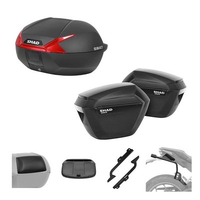 SHAD Trunk Kit SH47R and SH23K Suitcases for Kawasaki 650 NINJA 2017-2025