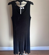 Chico's Travelers 3 = 16/18 Tank Dress Maxi Black Slinky Travel Work Cruise