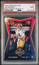 PSA 9 Joe Burrow 2020 Panini Instant #1 Draft Night Black True 1/1 Rookie Card