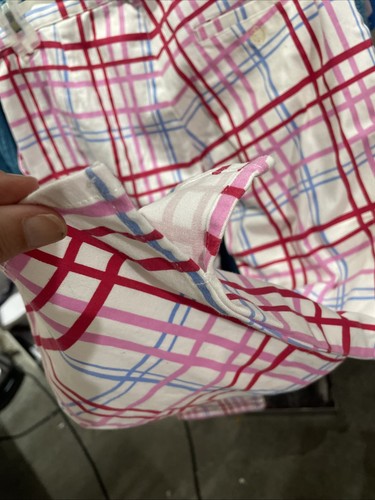 Roxy Quicksilver White Red Pink Blue Plaid Capri Pants Juniors Size 7 EUC - Picture 5 of 10