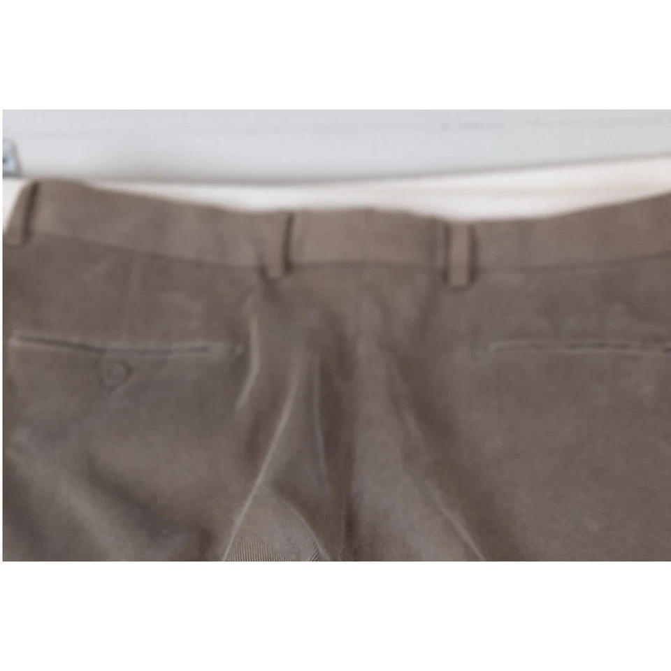 Linea Naturale Mens Crushed Corduroy Beige Pants Pleated Dress Trousers 34x32 - Image 4 of 4