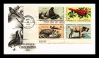 Dr Jim Stamps Fdc 1972 Wildlife Conservation Setenant Plate Block Artcraft