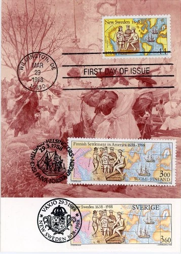 1988 Sc # C117 New Sweden Joint FDC with Sweden and Finland USPS Max