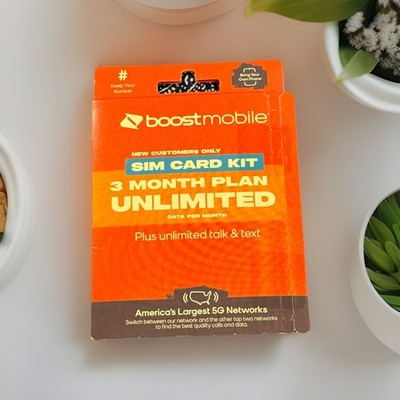 Boost Mobile Preloaded SIM Card, Bring Your Own Device, 3month Plan - Unlimited